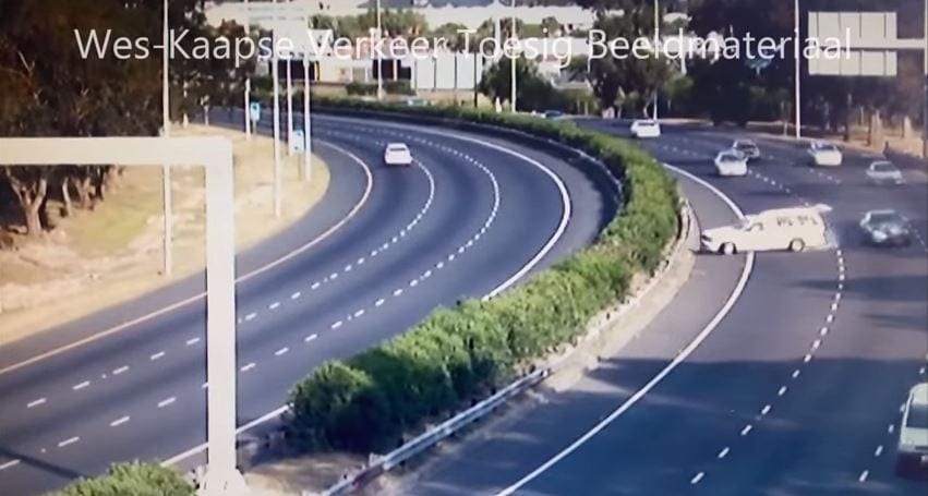 CCTV footage of bakkie crash