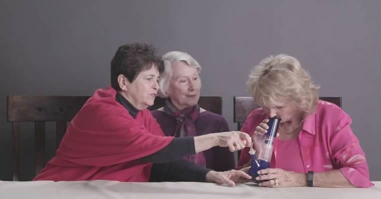Three Grandmas smoking DAGGA for the first time