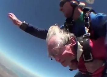 100 Yeard old Grandmother Skydiving. Georgina Harwood