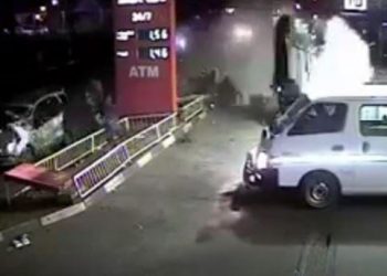 Wow! Scary accident caught on CCTV at petrol station