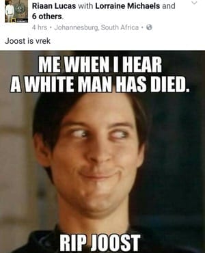 Happy Joost died? Racism complaint filed 
