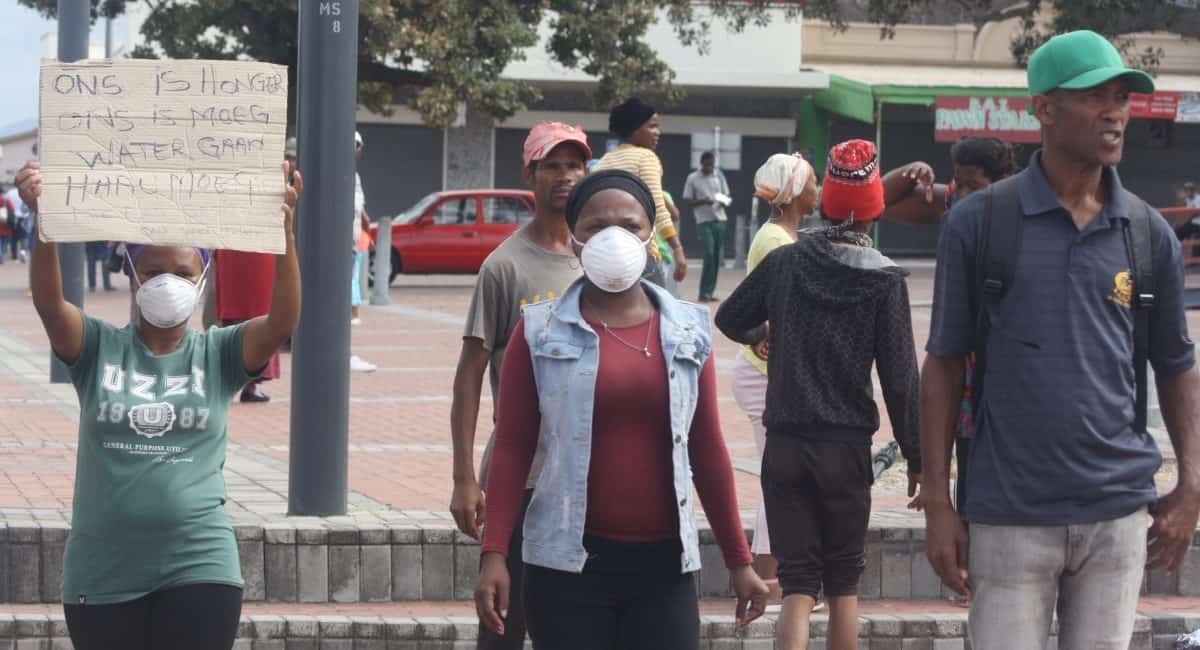The South African Social Security Agency (SASSA) runs out of food parcels in Uitenhage