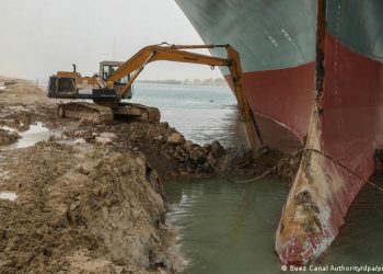 Container ship blocking Suez Canal partially refloated