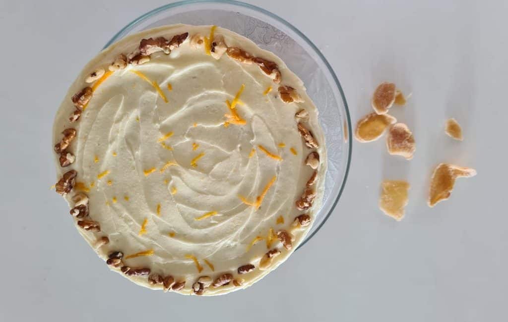Carrot and Walnut Sponge Cake with Zesty Cream Cheese Frosting
