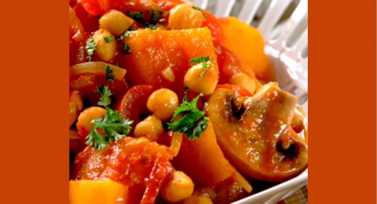 Spicy butternut and chickpea tagine